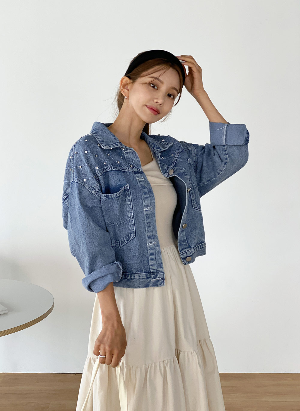 ステッチキュービックデニムジャケット | レディースファッション通販