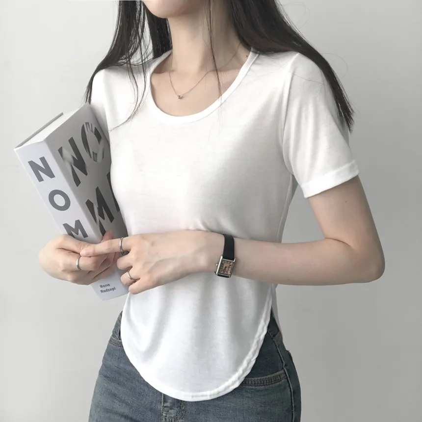 ラウンドヘム半袖Tシャツ | lilisense | 詳細画像2