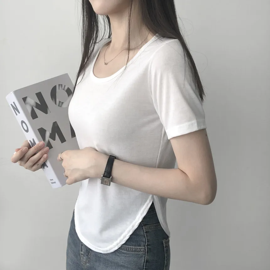 ラウンドヘム半袖Tシャツ | lilisense | 詳細画像3