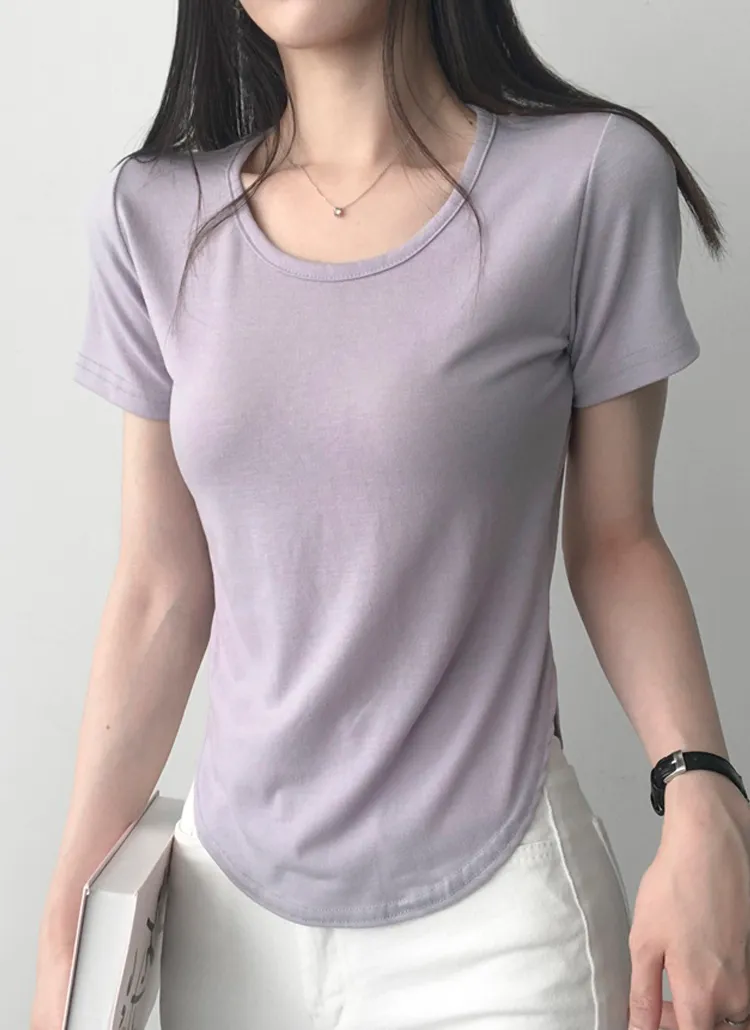 ラウンドヘム半袖Tシャツ | lilisense | 詳細画像1