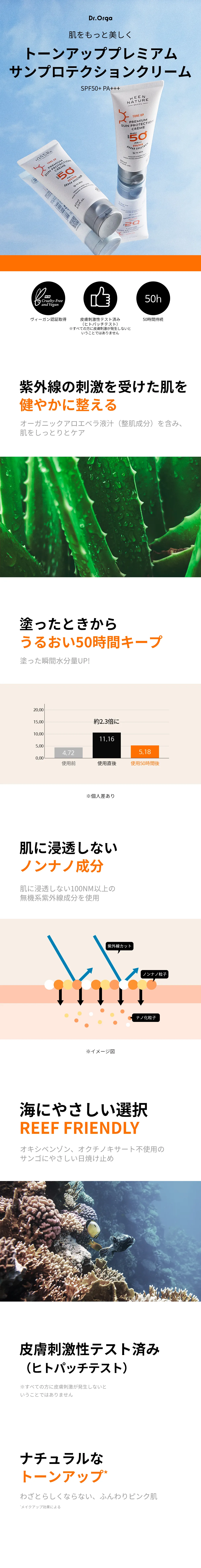 [ドクターオルガ] トーンアッププレミアムサンプロテクションクリームSPF50+/PA+++ | 詳細画像3