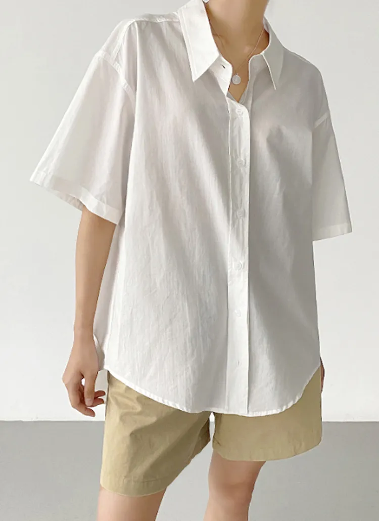 ルーズコットンカラー半袖シャツ | greyraise | 詳細画像1