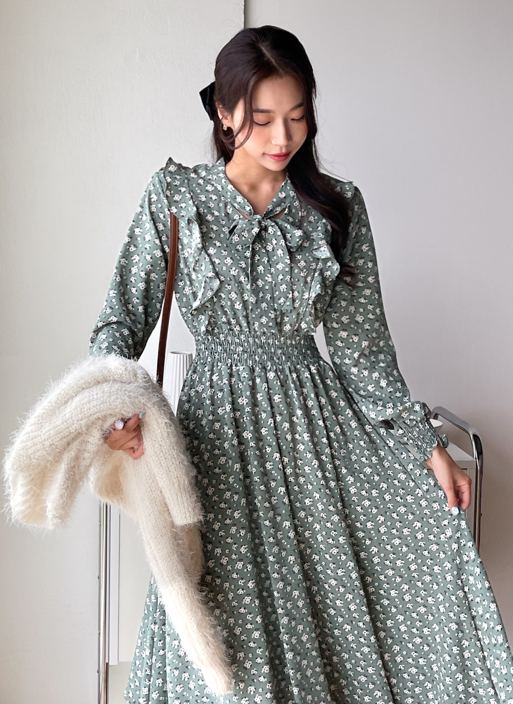 花柄フリルリボンワンピース | レディースファッション通販 - DHOLIC