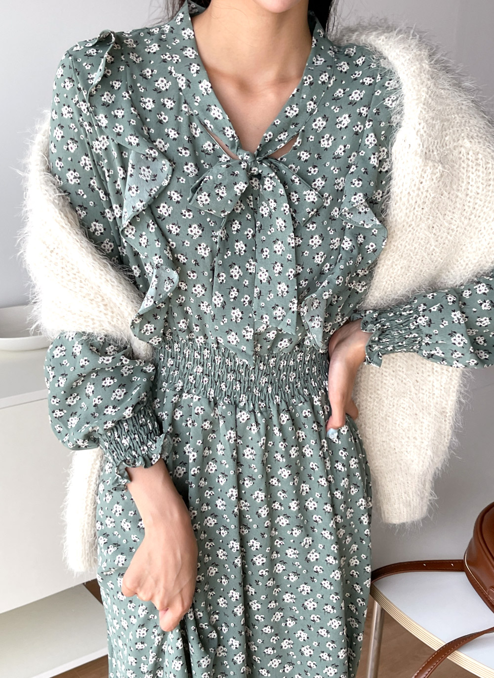 花柄フリルリボンワンピース | レディースファッション通販 - DHOLIC