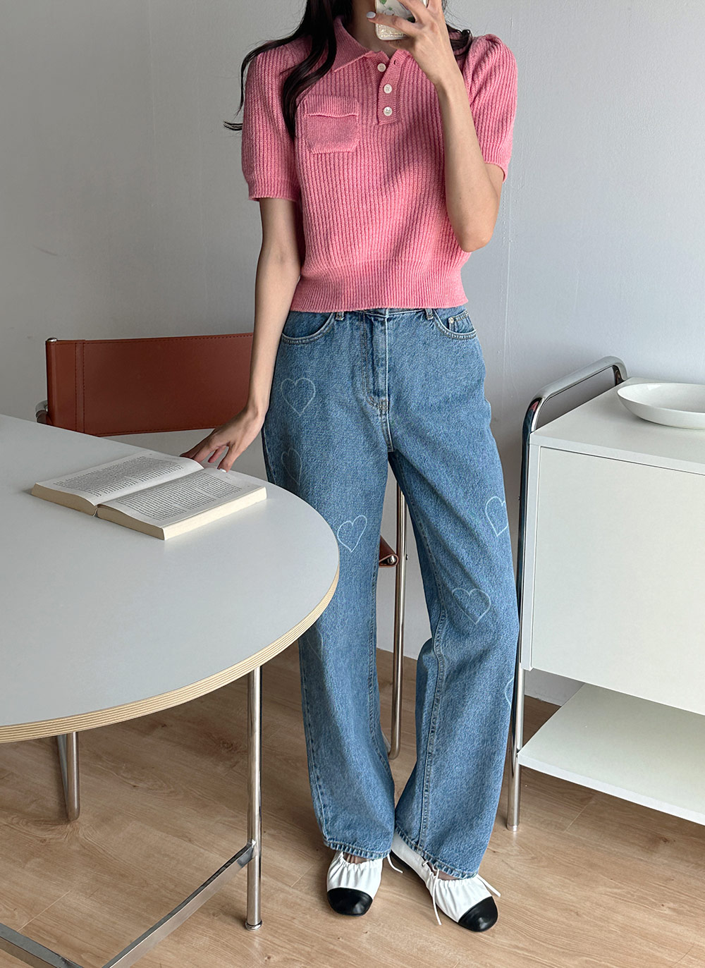 カシミヤ混ポロカラーポケットニット | DHOLIC | 詳細画像5