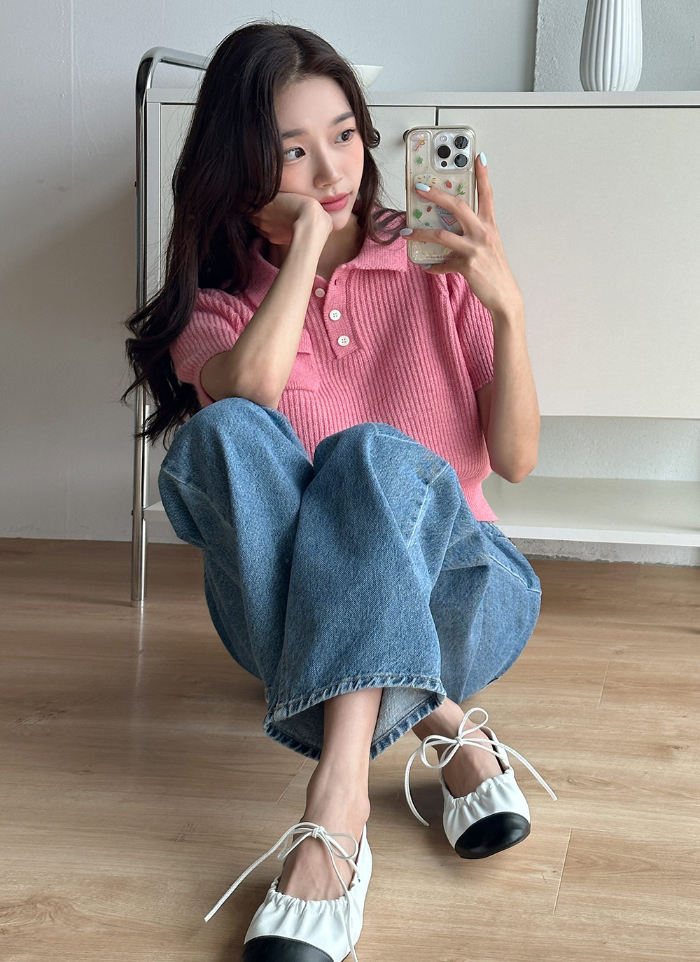 カシミヤ混ポロカラーポケットニット | DHOLIC | 詳細画像6