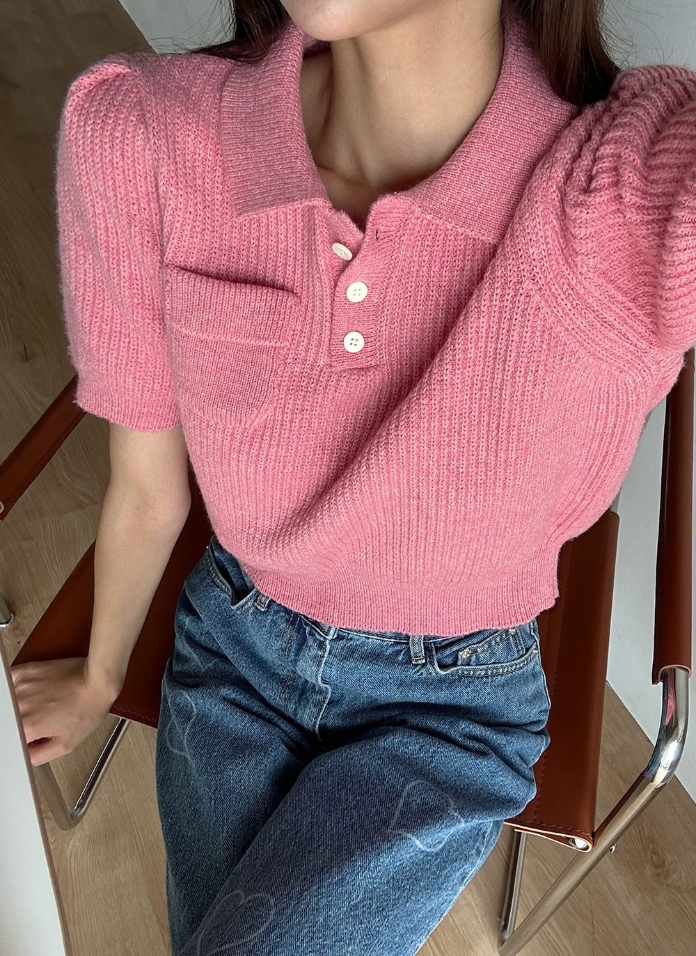 カシミヤ混ポロカラーポケットニット | DHOLIC | 詳細画像7