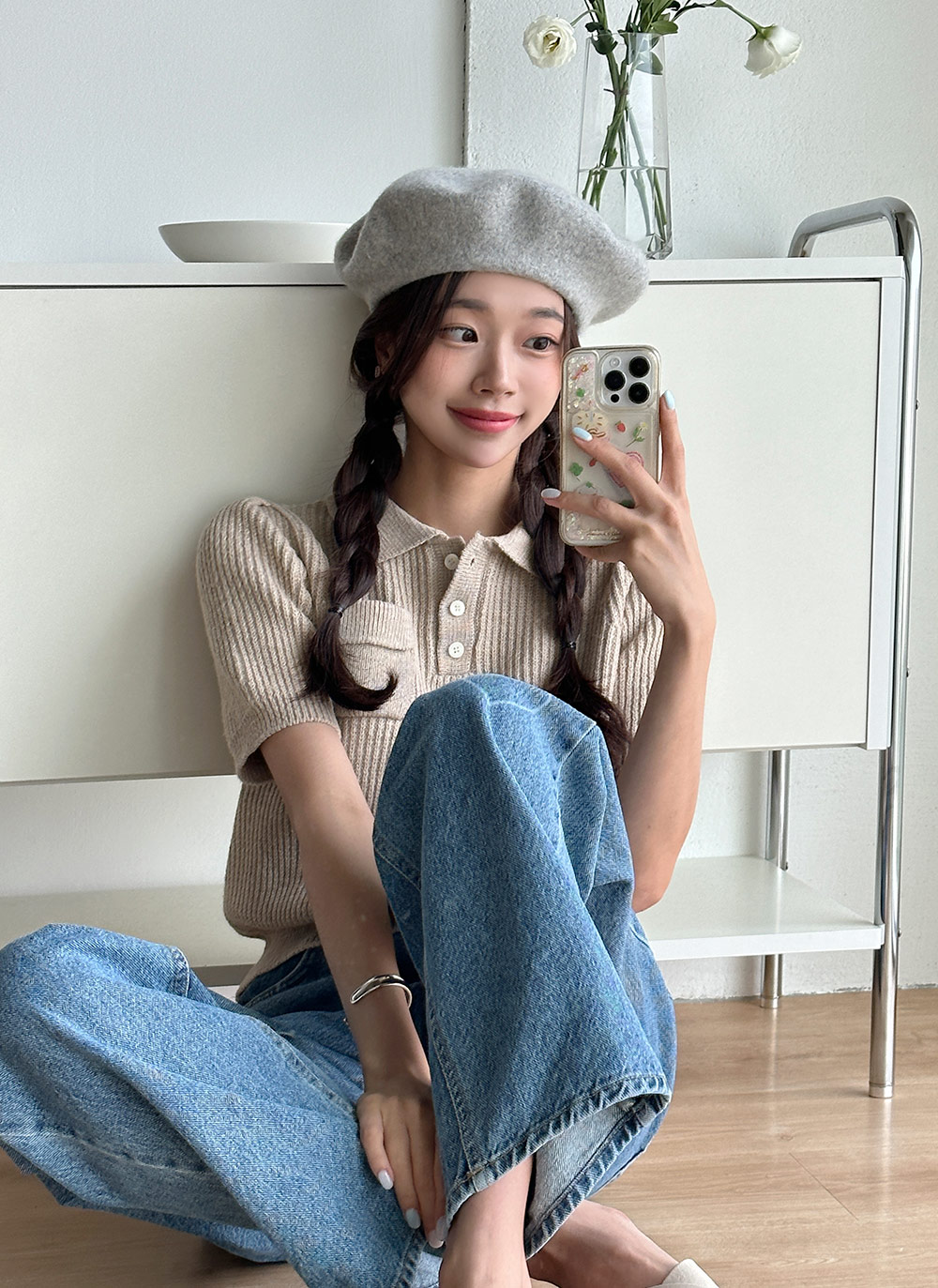 カシミヤ混ポロカラーポケットニット | DHOLIC | 詳細画像11