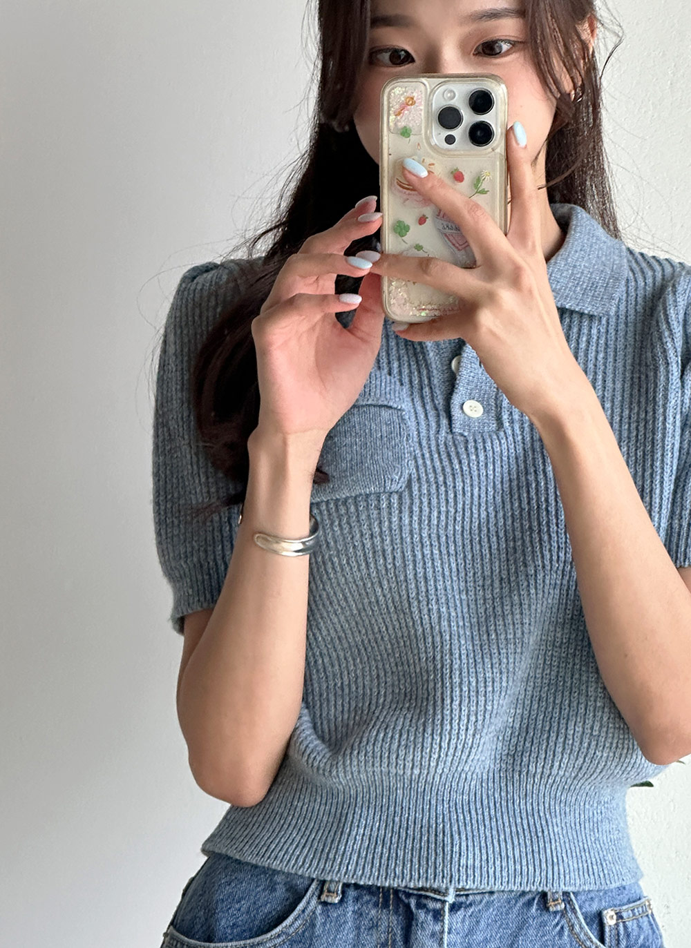 カシミヤ混ポロカラーポケットニット | DHOLIC | 詳細画像17