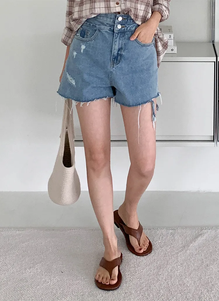 2ボタンダメージショートパンツ | lindashop | 詳細画像1