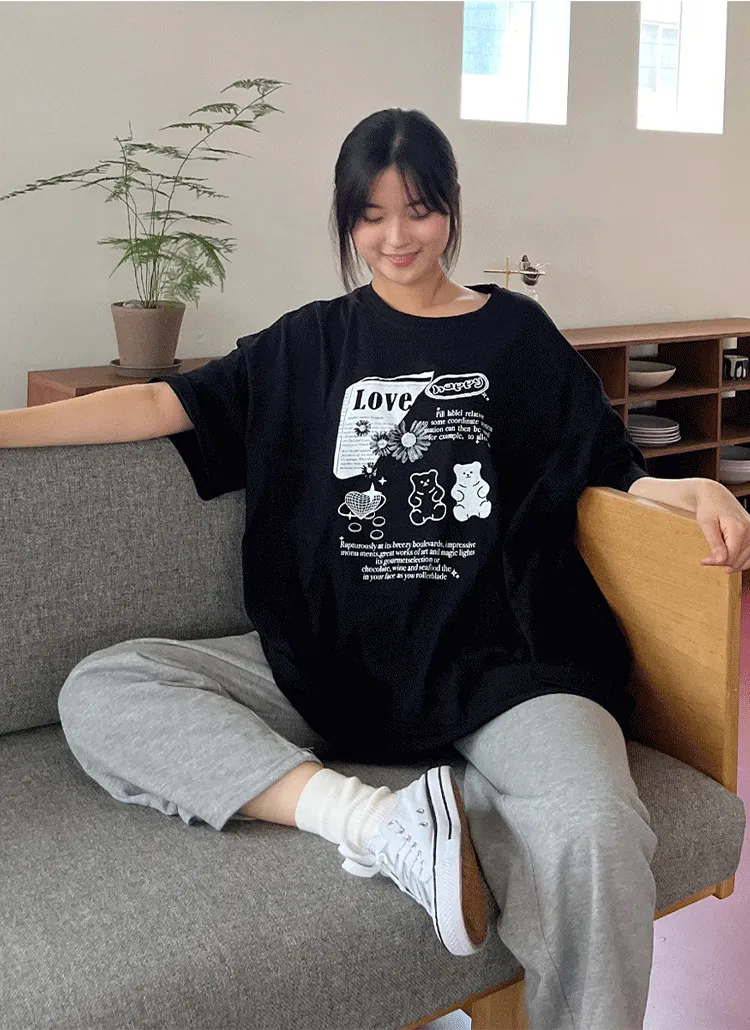 LoveベアプリントTシャツ | ALL FIT CLOSET | 詳細画像1