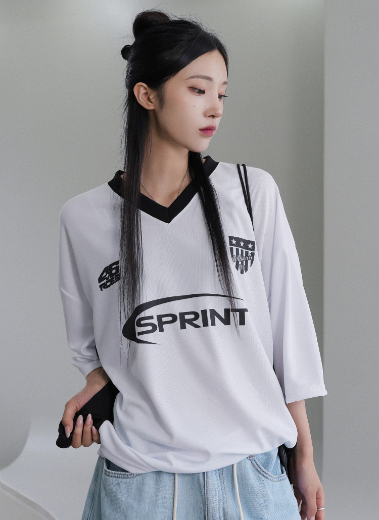 PERSONSOUL 半袖Tシャツ レディース スリム V Structure T-shirt qp-ssa-tp0034.jpg