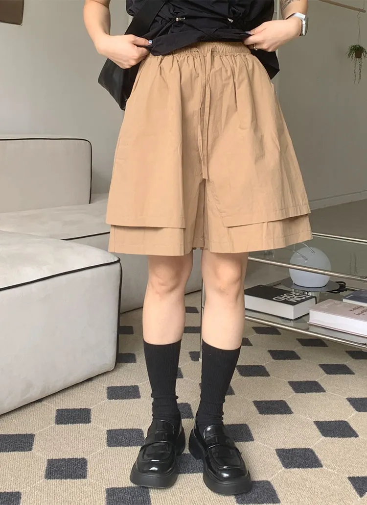 レイヤード風ワイドハーフパンツ | haengzassi | 詳細画像1