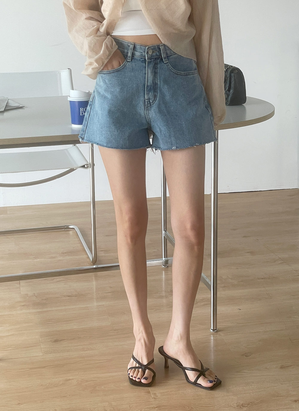 カットオフショートデニムパンツ | レディースファッション通販