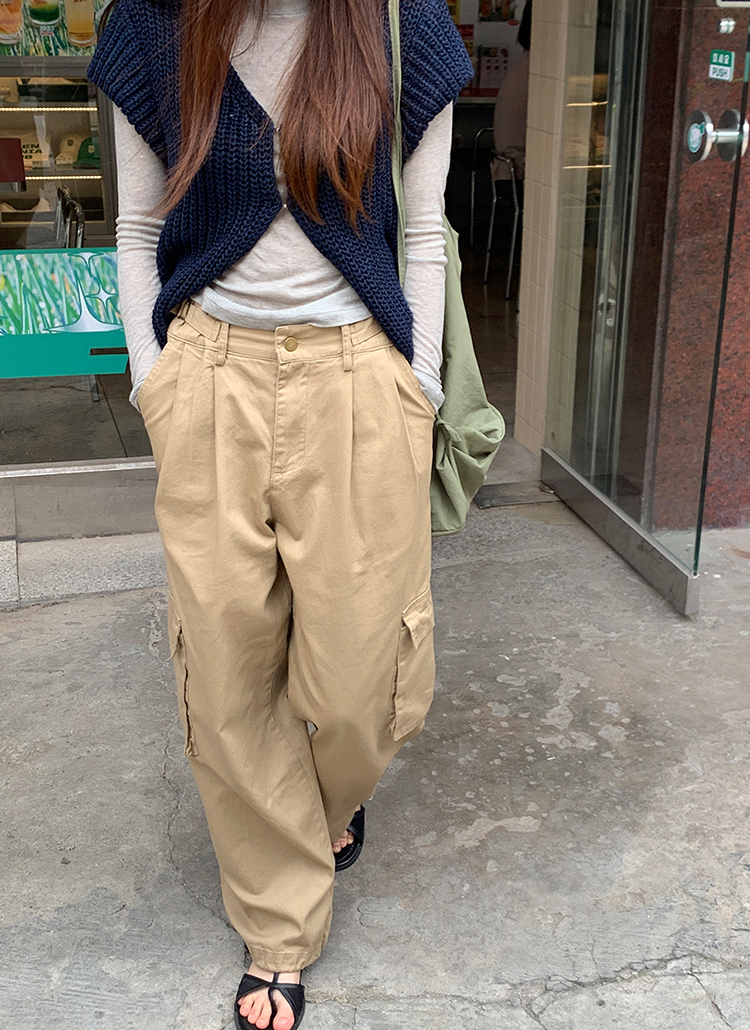 2WAYストラップタックカーゴパンツ レディースファッション通販 DHOLIC