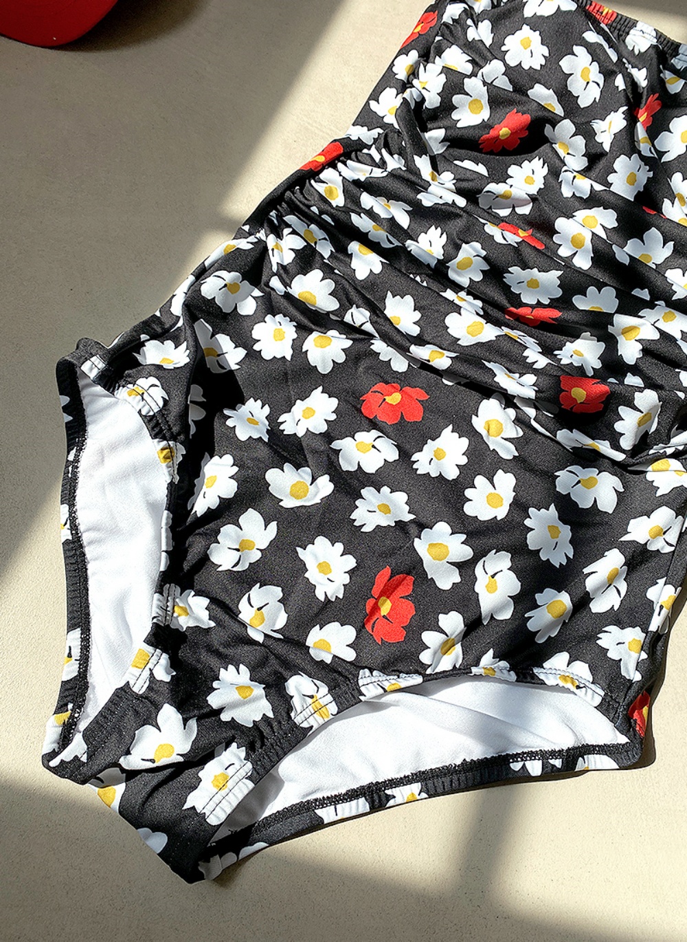 ワンピース水着 2way スカート取り外し 花柄 L3109 Lace Ladies 水着 カバーアップパンツ付花柄ワンピース 水着2点