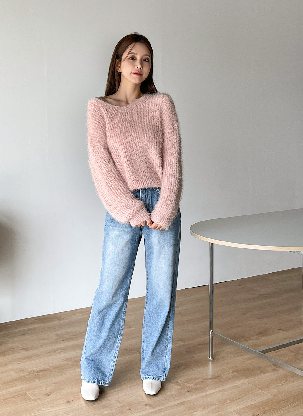 バックハートストレートデニムパンツ | レディースファッション