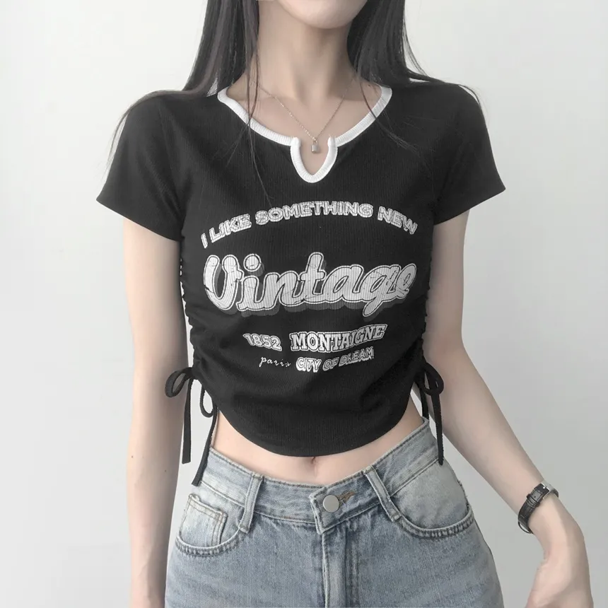 vintageクロップドリボンTシャツ | lilisense | 詳細画像10