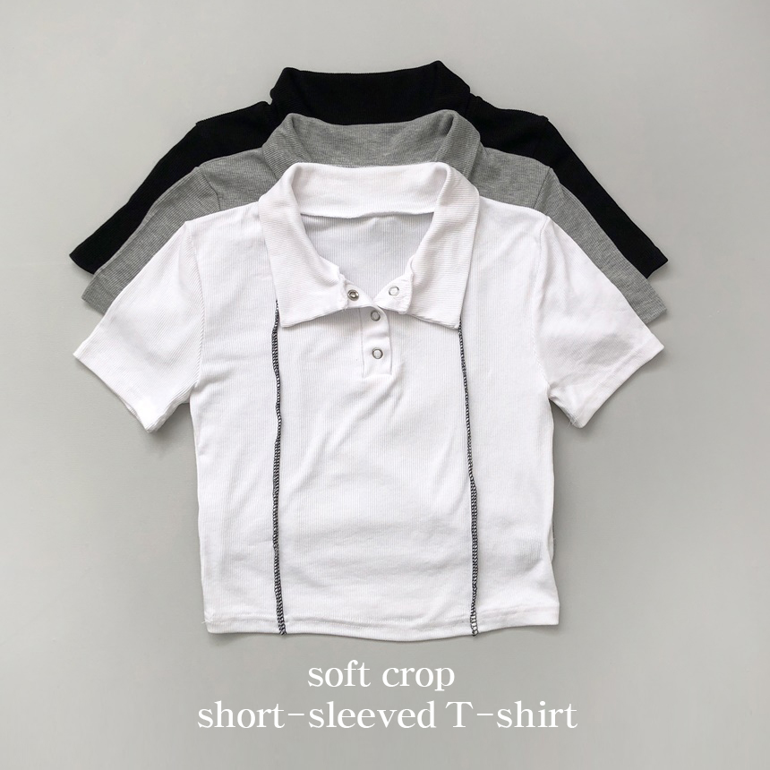スナップボタンラインカラーTシャツ | lilisense | 詳細画像2