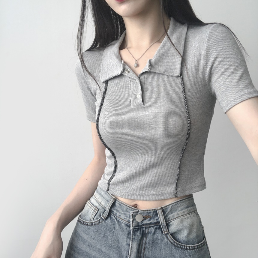 スナップボタンラインカラーTシャツ | lilisense | 詳細画像12