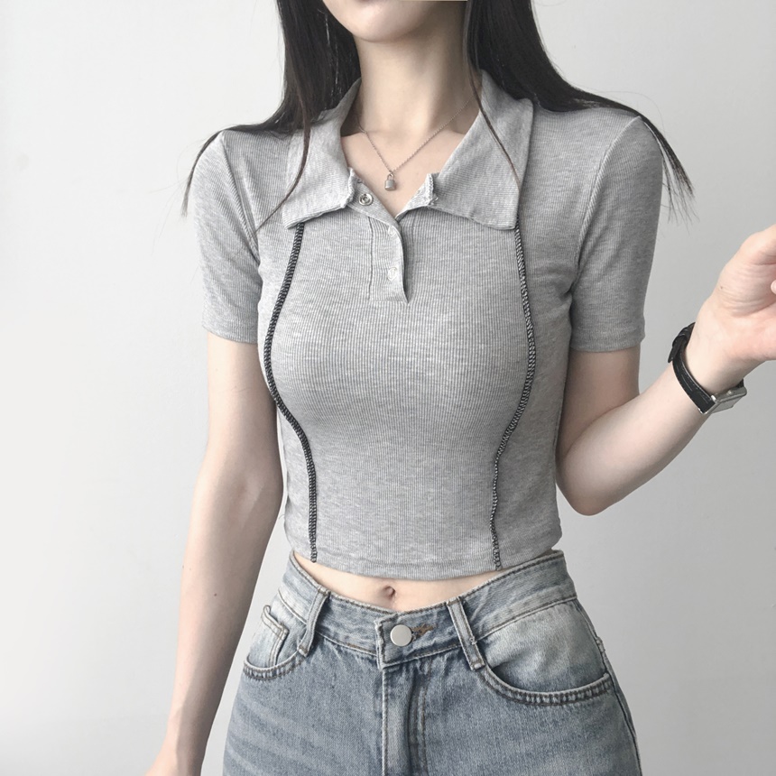 スナップボタンラインカラーTシャツ | lilisense | 詳細画像13