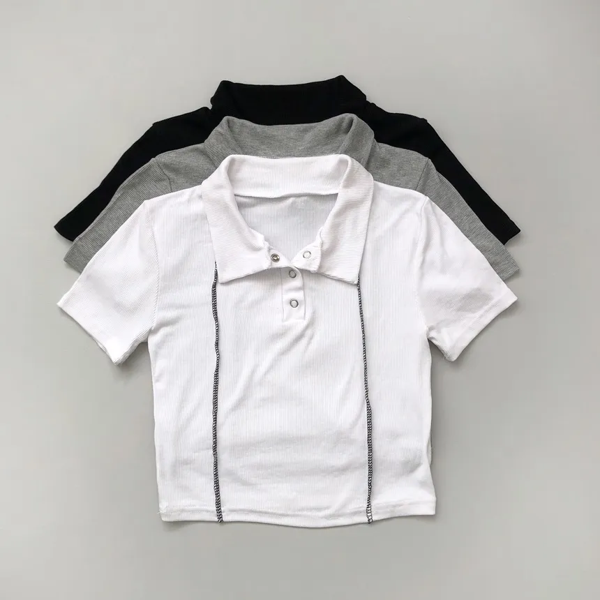 スナップボタンラインカラーTシャツ | lilisense | 詳細画像21