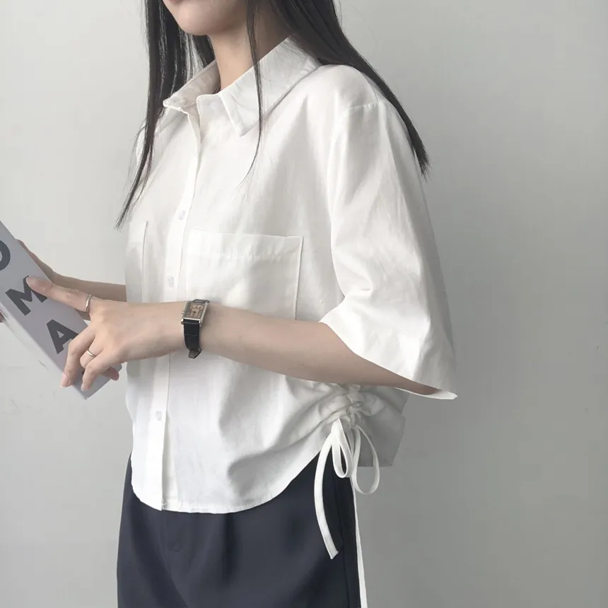 ルーズシャーリングポケット半袖シャツ | lilisense | 詳細画像3