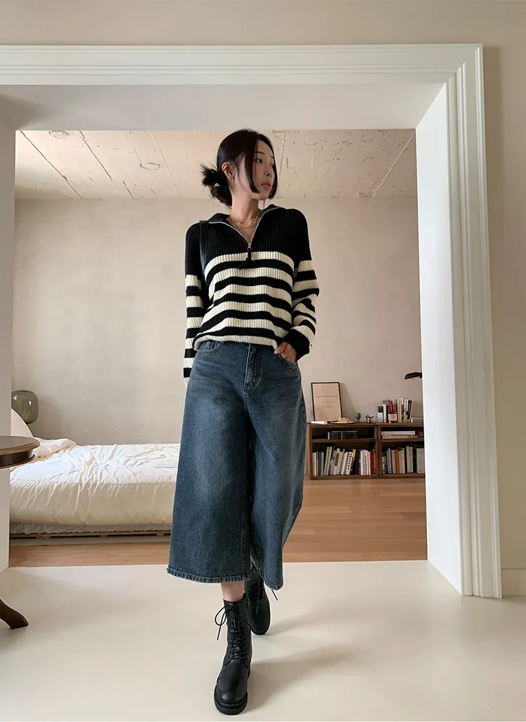 8分丈ワイドデニムパンツ | レディースファッション通販 - DHOLIC