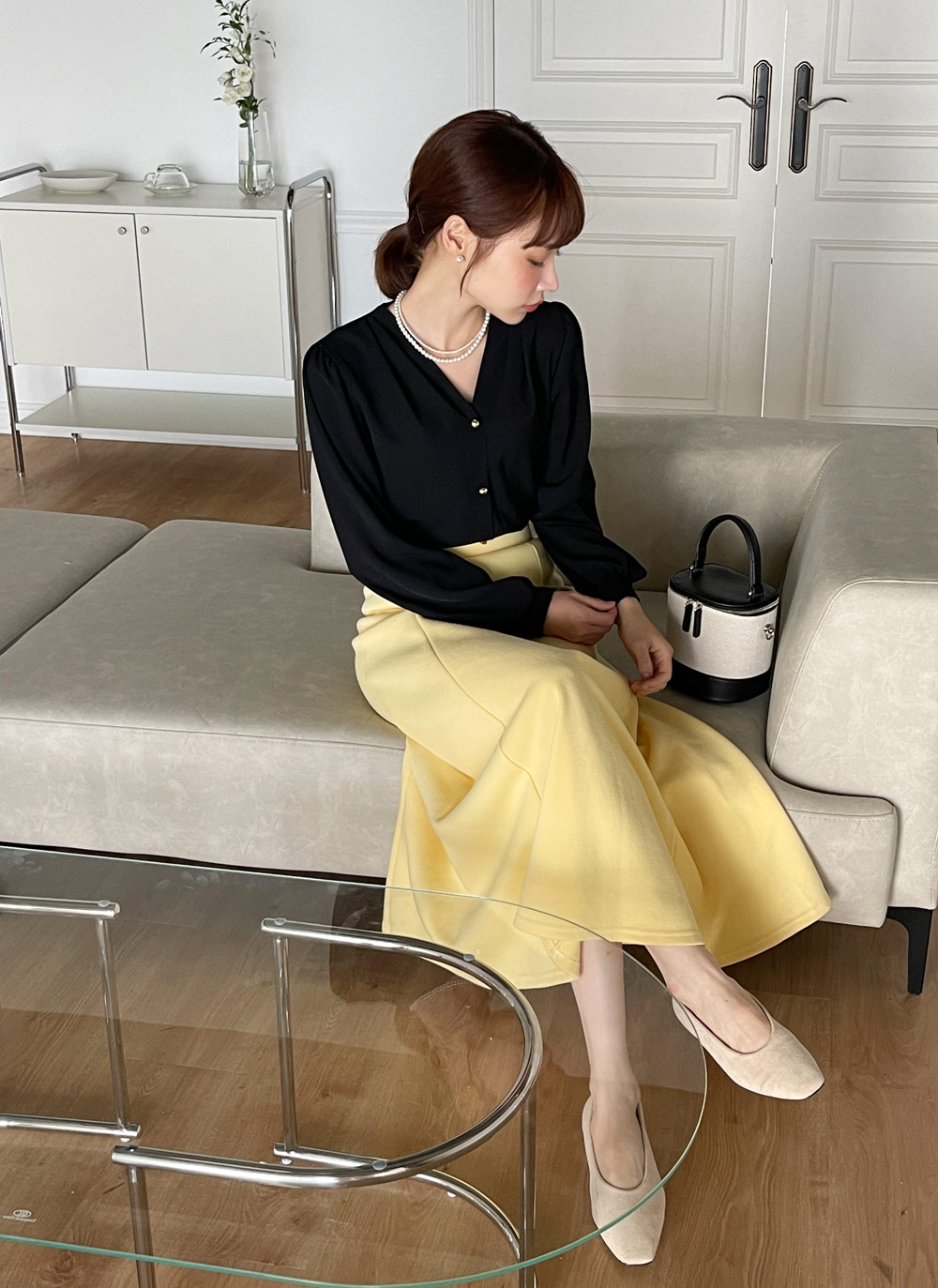 CHICWISH(シックウィッシュ)｜バックルAラインサテンスカート レース スカート バッグヒップ フィッシュテール[品番
