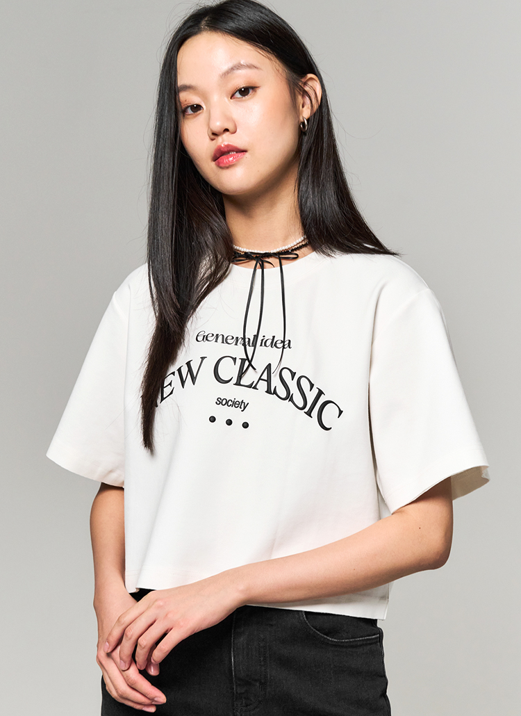 NEW CLASSICクロップド半袖Tシャツ(WHITE) | レディースファッション