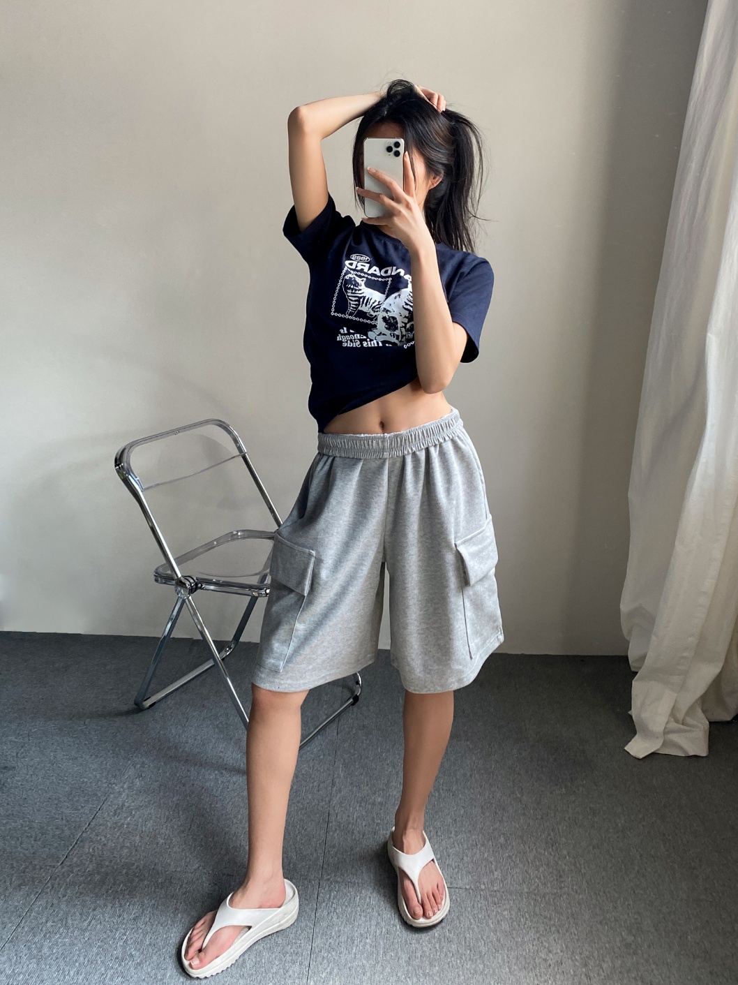 イージーワイドハーフカーゴパンツ | レディースファッション