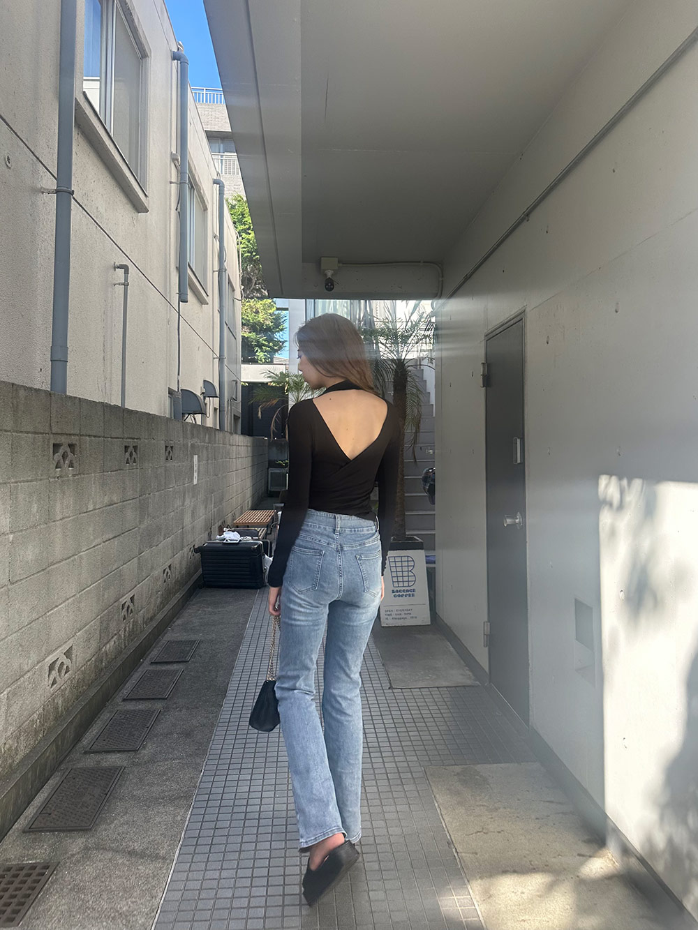 バックオープンリブTシャツ | 詳細画像3