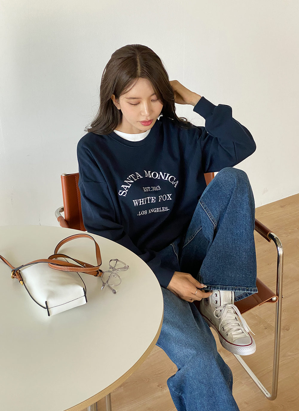 刺繍レタリングルーズスウェット | DHOLIC | 詳細画像2