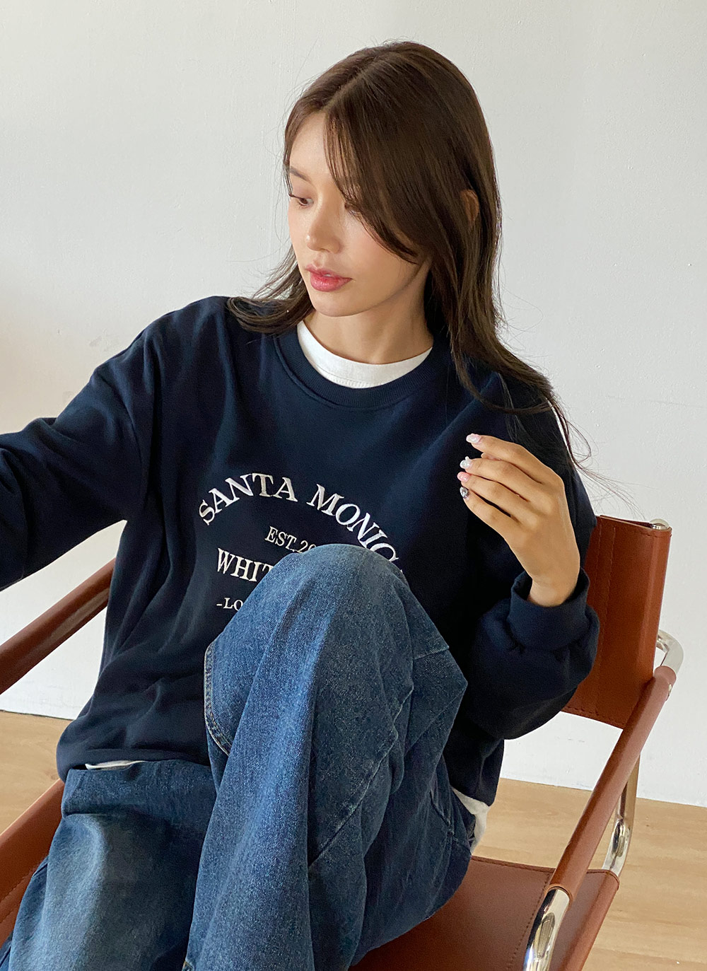 刺繍レタリングルーズスウェット | DHOLIC | 詳細画像3