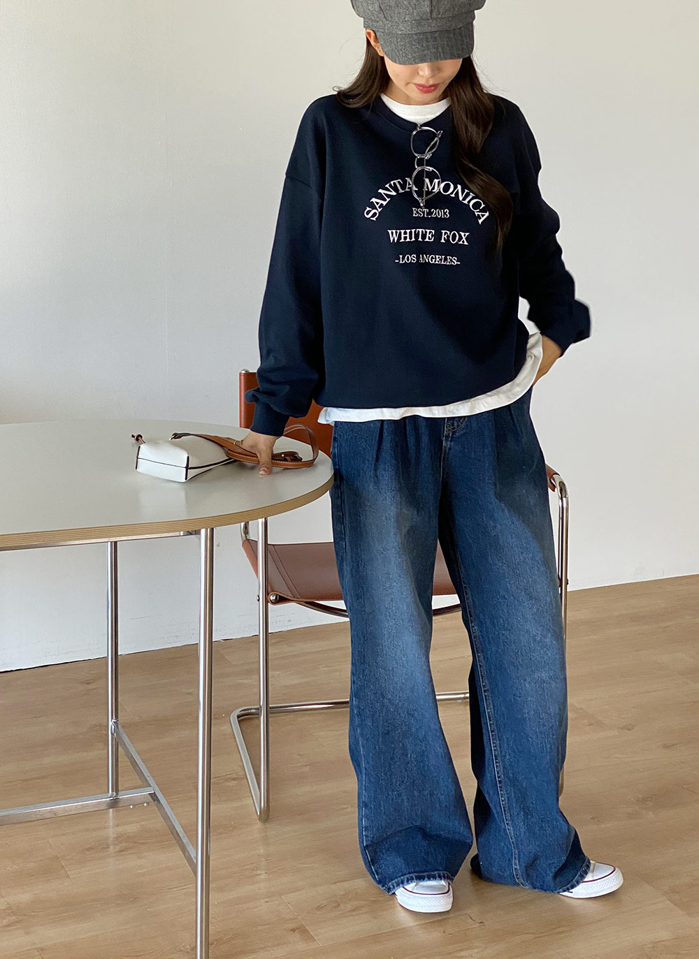 刺繍レタリングルーズスウェット | DHOLIC | 詳細画像8