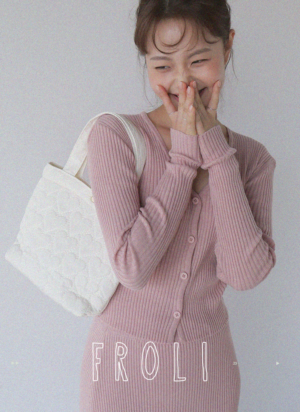 バンブー混Vネックスリムカーディガン | 詳細画像2