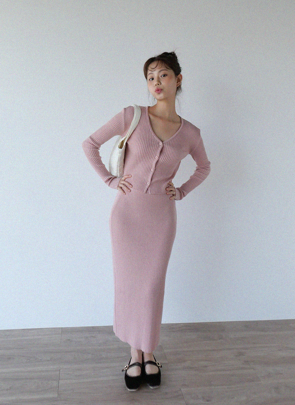 バンブー混Vネックスリムカーディガン | 詳細画像3