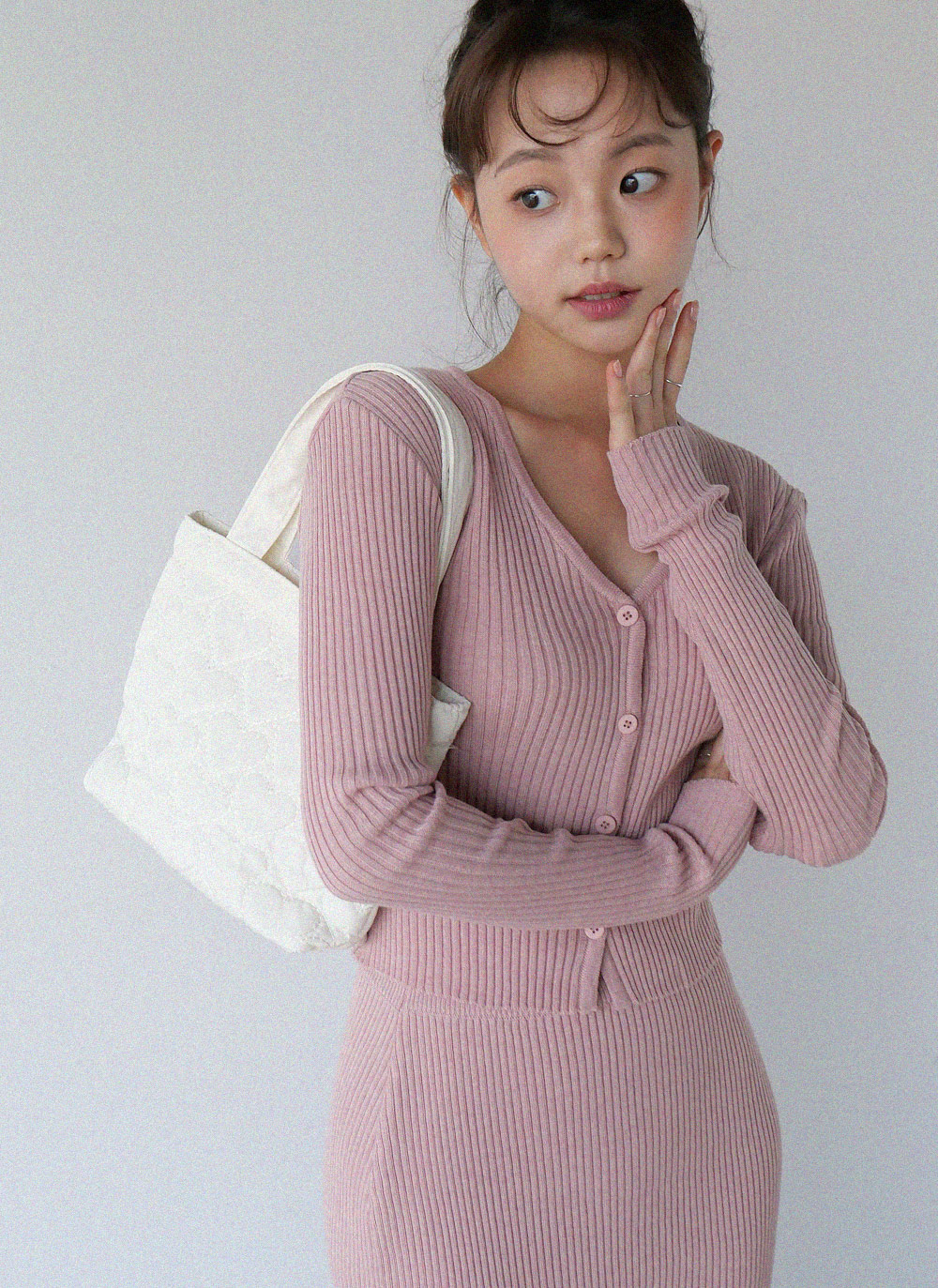 バンブー混Vネックスリムカーディガン | 詳細画像5