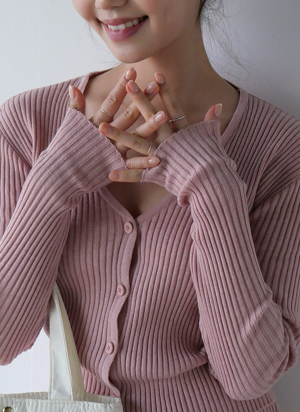 バンブー混Vネックスリムカーディガン | 詳細画像6