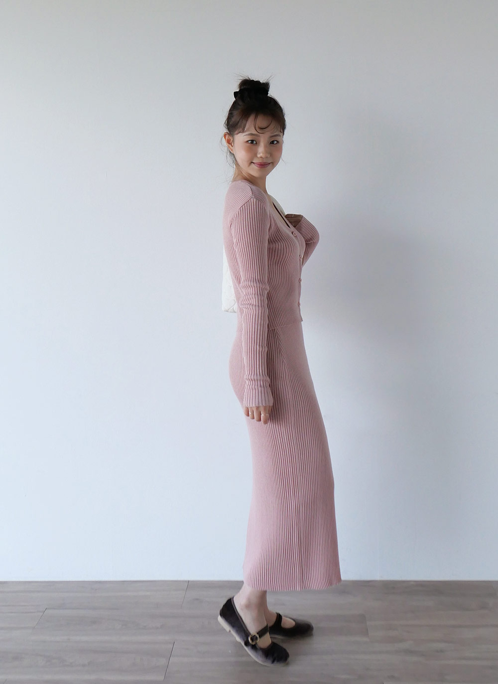 バンブー混Vネックスリムカーディガン | 詳細画像7