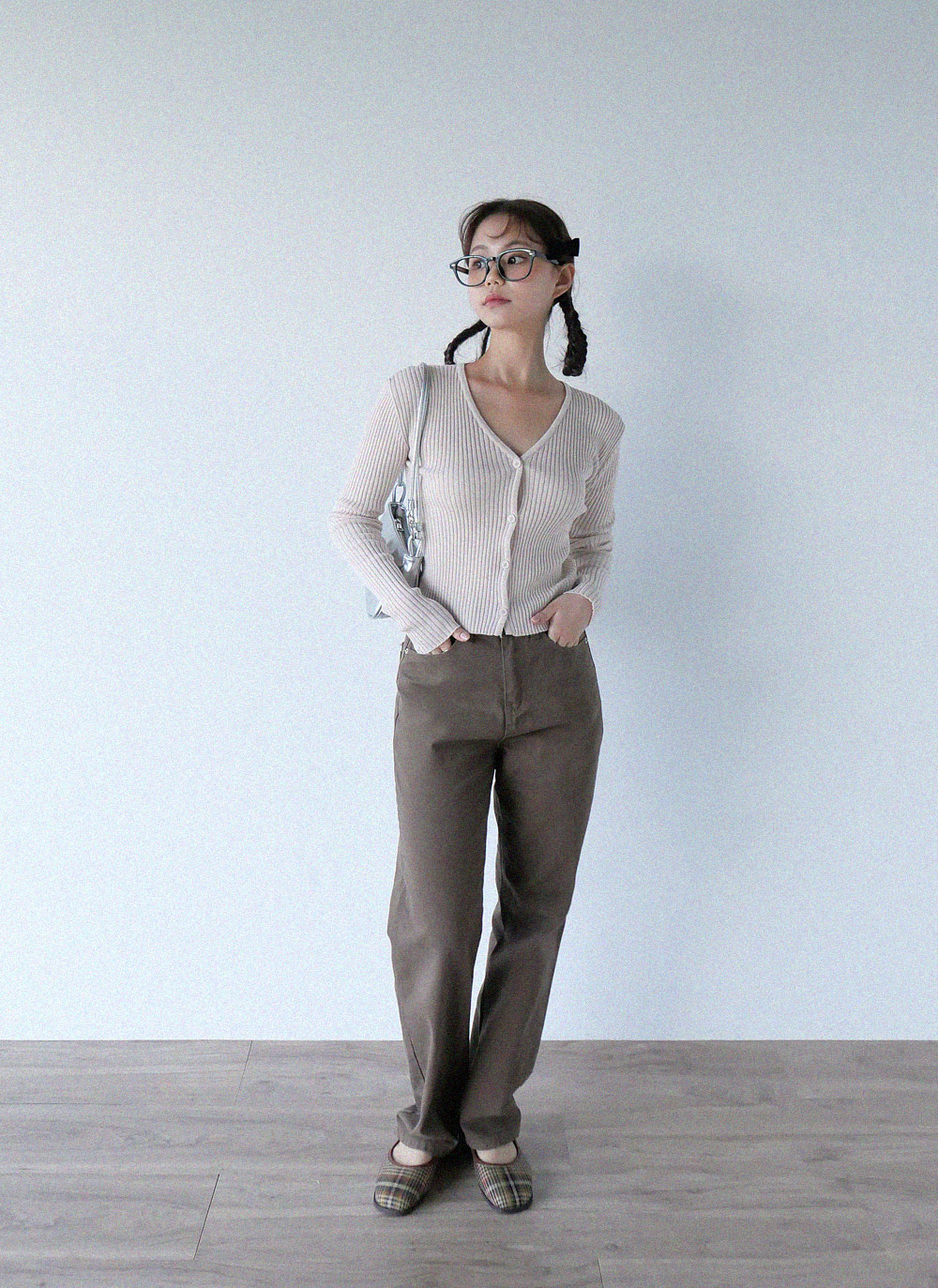 バンブー混Vネックスリムカーディガン | 詳細画像14