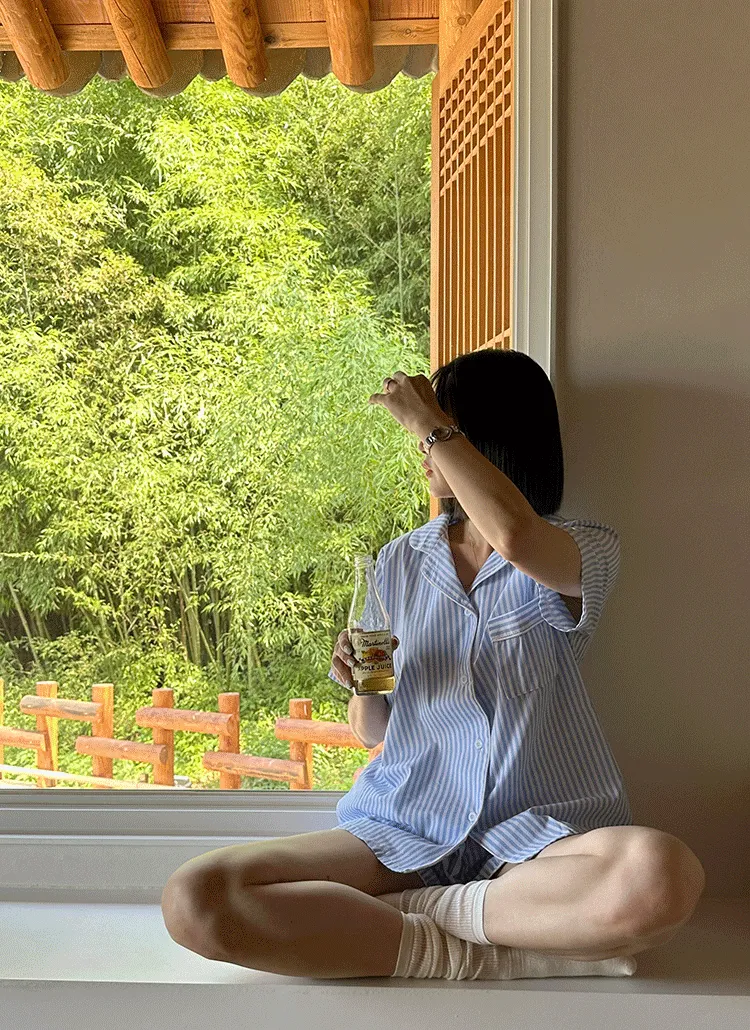 ダブルラウンドカラーストライプパジャマSET | theclip | 詳細画像1