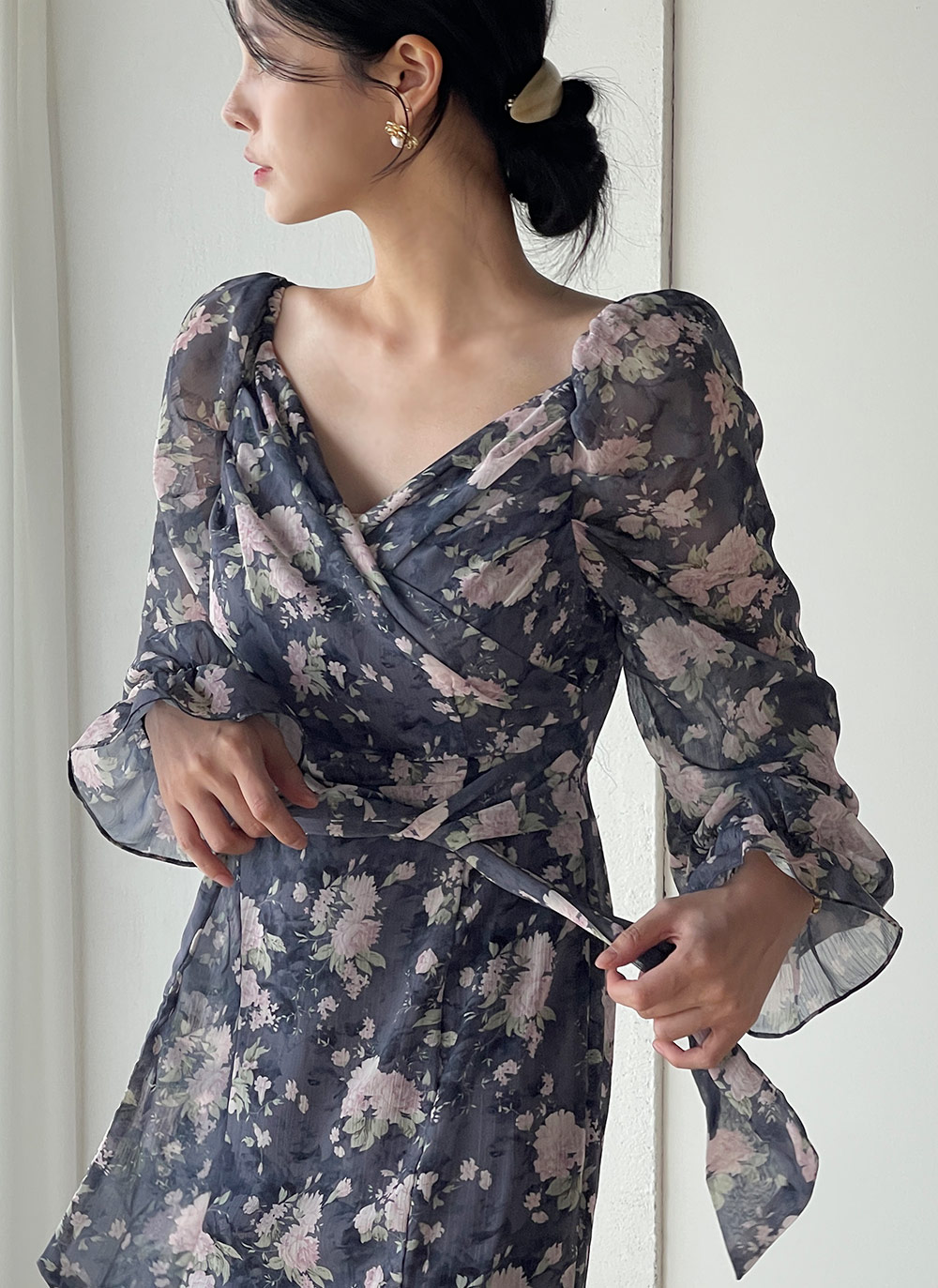 2WAY花柄リボンワンピース | DHOLIC | 詳細画像4