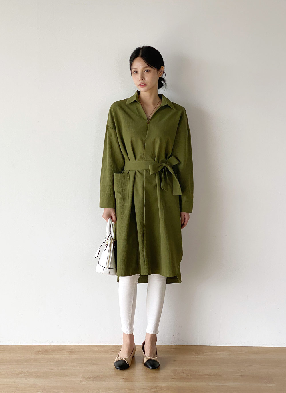 ストラップ付ヨークシャツワンピース | DHOLIC | 詳細画像2