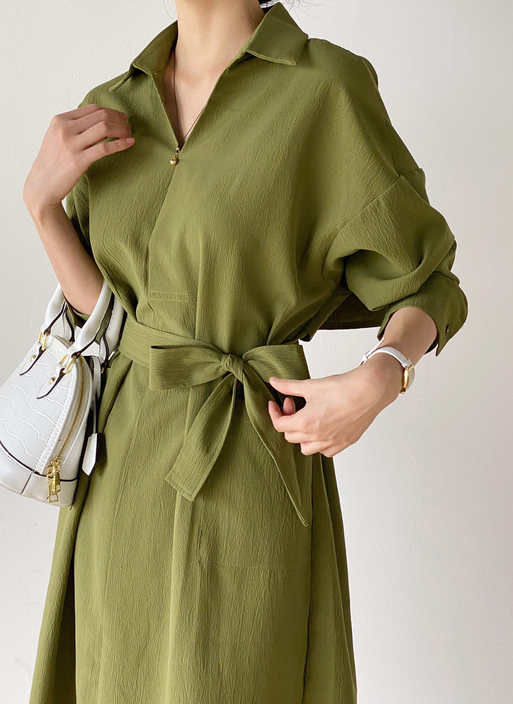 ストラップ付ヨークシャツワンピース | DHOLIC | 詳細画像3