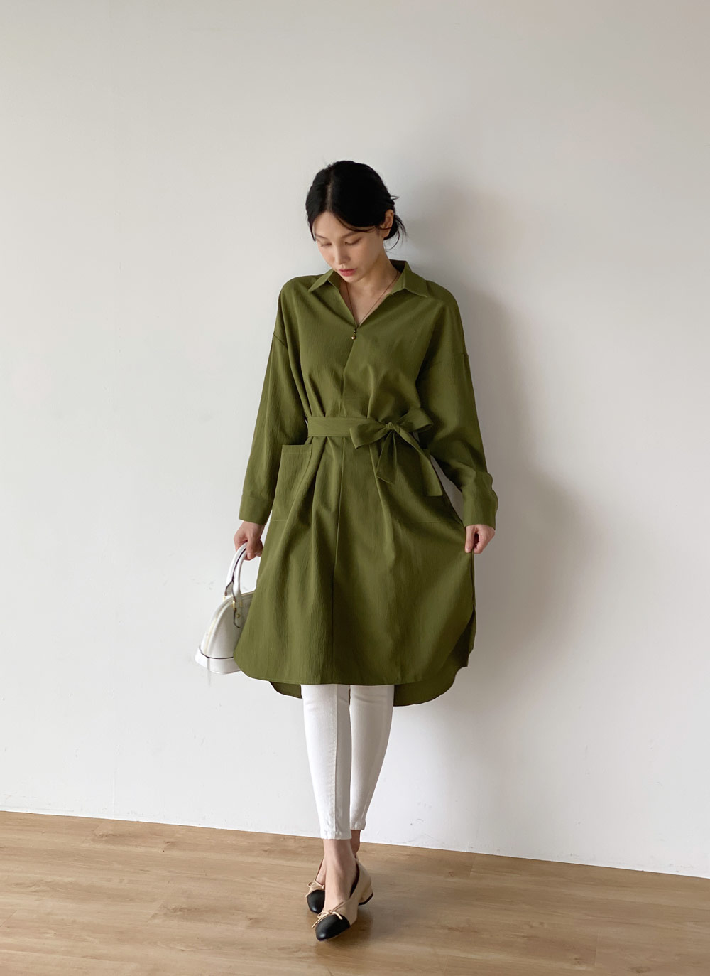 ストラップ付ヨークシャツワンピース | DHOLIC | 詳細画像5
