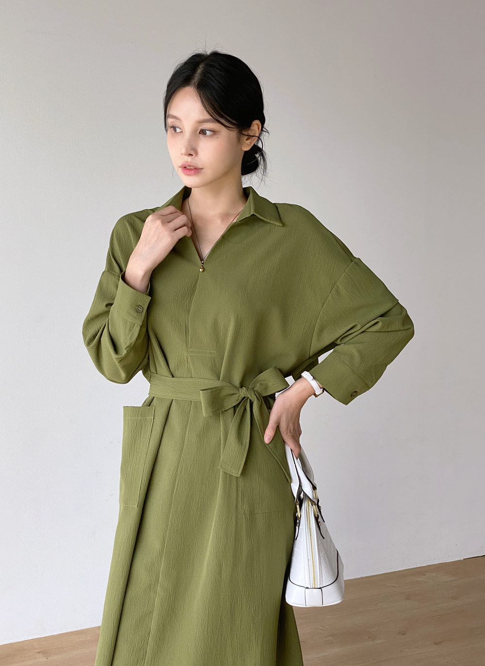 ストラップ付ヨークシャツワンピース | DHOLIC | 詳細画像6