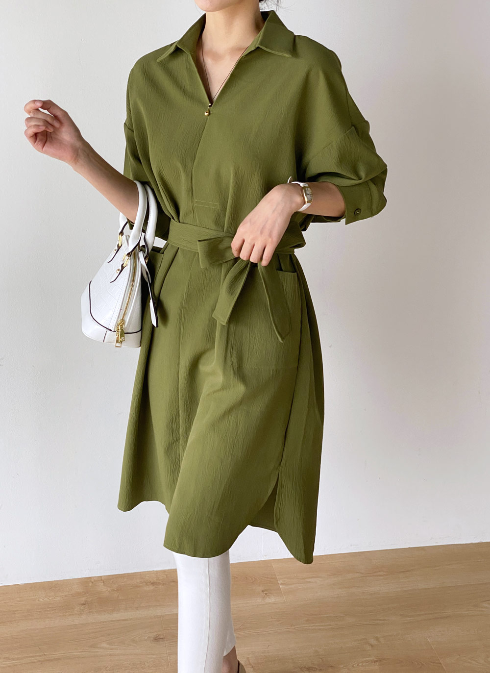 ストラップ付ヨークシャツワンピース | DHOLIC | 詳細画像7