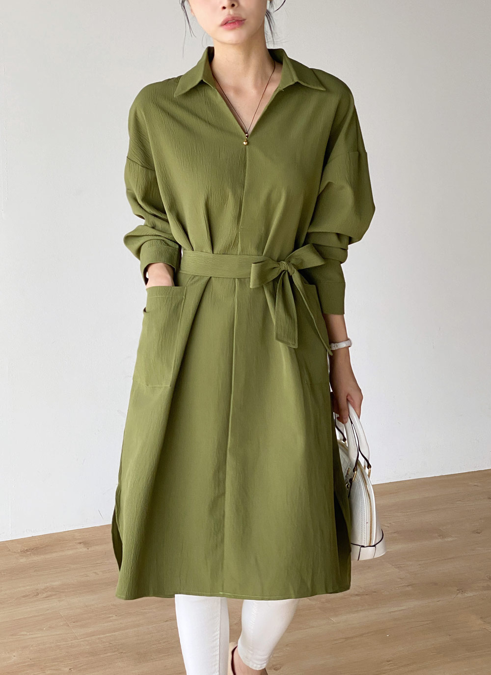 ストラップ付ヨークシャツワンピース | DHOLIC | 詳細画像9