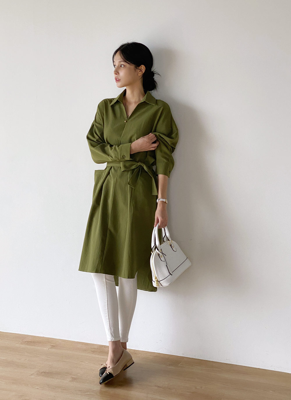 ストラップ付ヨークシャツワンピース | DHOLIC | 詳細画像10
